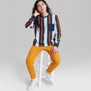 Gold striped long sleeve shirt men’s​